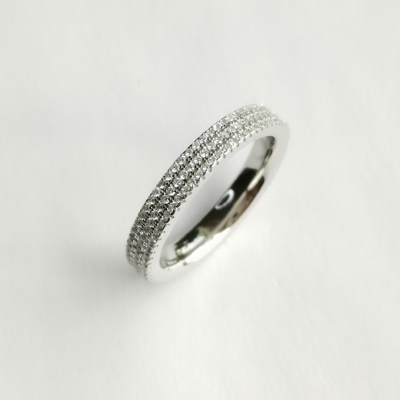 JEM Designs Shop Jewelry - Premium eternity band ring in CZ Sterling Silver Size 9